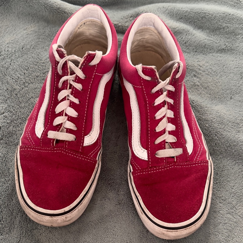 Vans Red and White Athletic Shoes